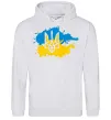 Мужская толстовка (худи) Герб і Прапор - фарби Серый меланж фото