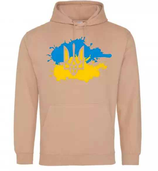 Мужская толстовка (худи) Герб і Прапор - фарби Песочный фото