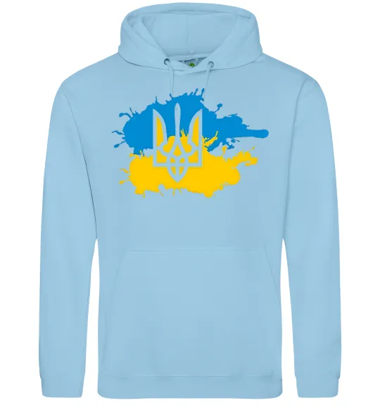 Чоловіча толстовка (худі) Герб і Прапор - фарби Блакитний фото
