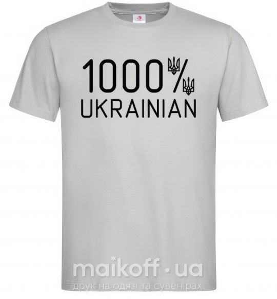 Мужская футболка 1000% Ukrainian Серый фото