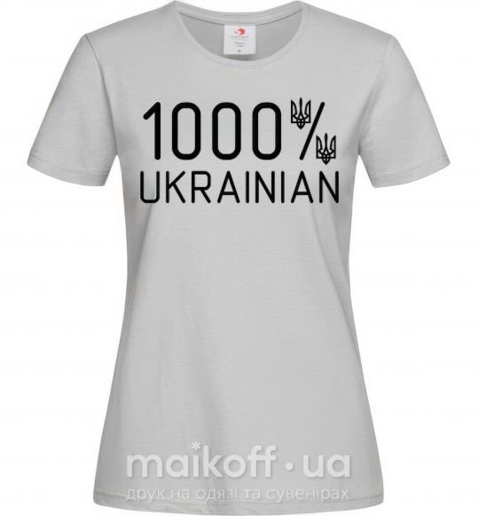 Женская футболка 1000% Ukrainian Серый фото
