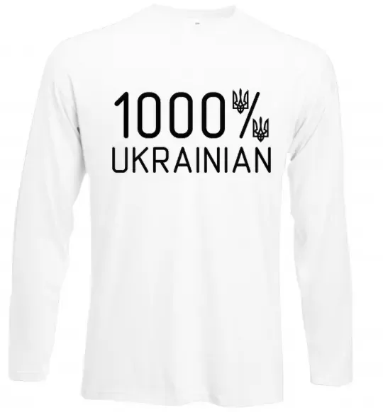Лонгслив 1000% Ukrainian Белый фото