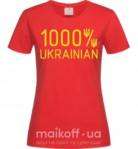 Жіноча футболка 1000% Ukrainian Червоний фото