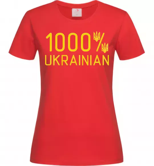 Женская футболка 1000% Ukrainian Красный фото