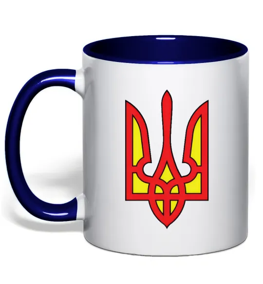 Чашка з кольоровою ручкою Super Ukrainian Глибокий темно-синій фото
