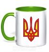 Чашка з кольоровою ручкою Super Ukrainian Зелений фото