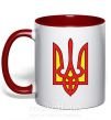 Чашка с цветной ручкой Super Ukrainian Красный фото