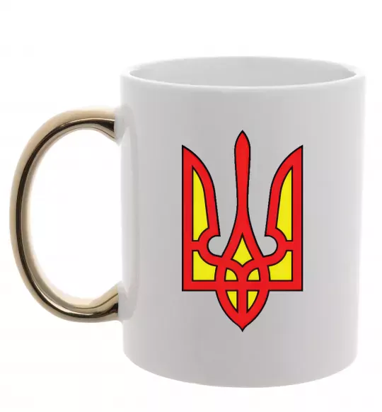 Чашка з кольоровою ручкою Super Ukrainian Золото фото