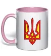 Чашка з кольоровою ручкою Super Ukrainian Ніжно рожевий фото