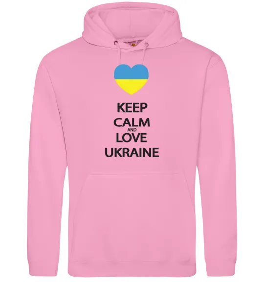 Жіноча толстовка (худі) Keep calm and love Ukraine Рожевий фото