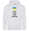 Жіноча толстовка (худі) Keep calm and love Ukraine Сірий меланж фото