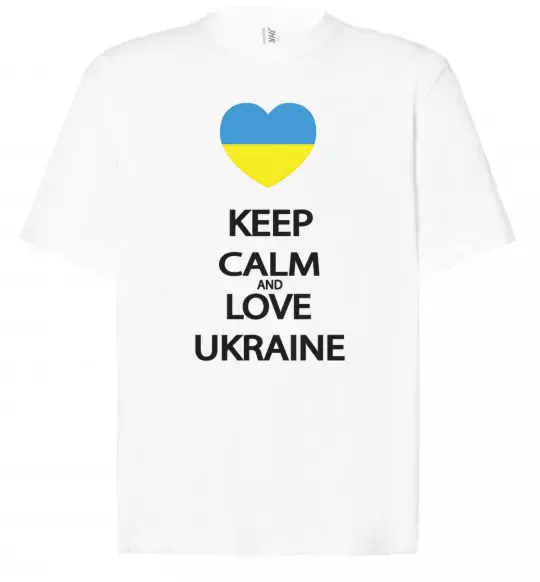 Футболка Оверсайз Keep calm and love Ukraine Белый фото