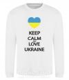 Світшот Keep calm and love Ukraine Білий фото