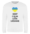 Світшот Keep calm and love Ukraine Білий фото