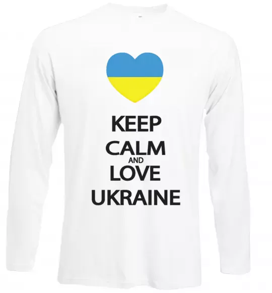 Лонгслив Keep calm and love Ukraine Белый фото