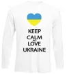 Лонгслив Keep calm and love Ukraine Белый фото