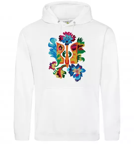 Мужская толстовка (худи) Герб квіти Белый фото