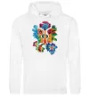 Мужская толстовка (худи) Герб квіти Белый фото