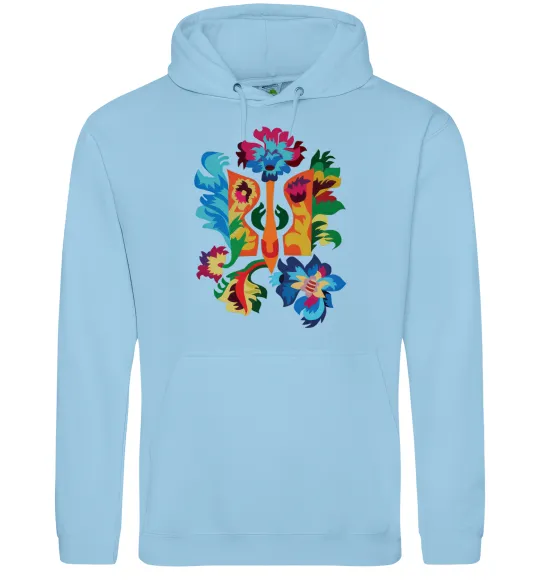 Женская толстовка (худи) Герб квіти Голубой фото