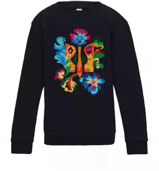 Дитячий світшот Герб квіти Чорний фото