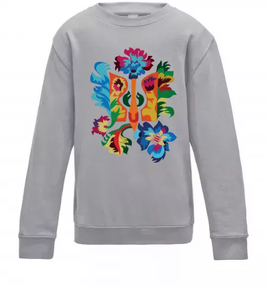 Дитячий світшот Герб квіти Сірий меланж фото