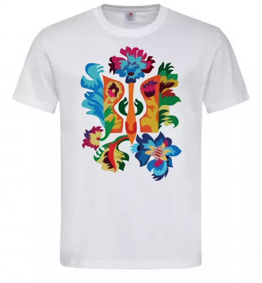 Мужская футболка Герб квіти Белый фото