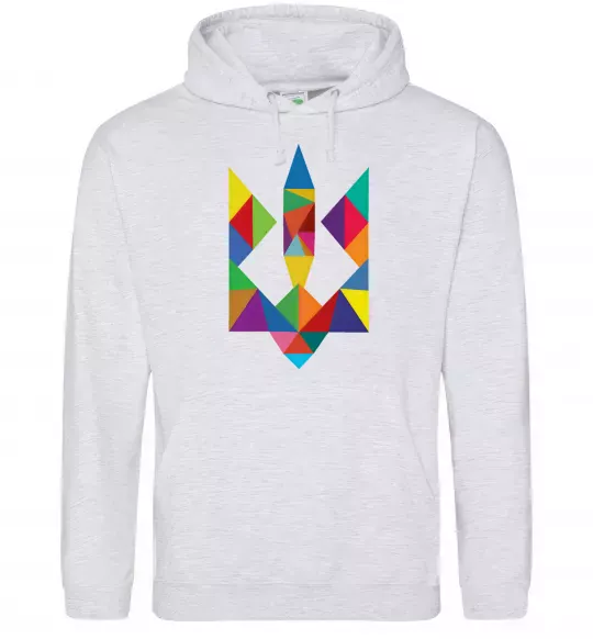 Чоловіча толстовка (худі) Герб - мозаїка Сірий меланж фото