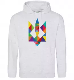 Мужская толстовка (худи) Герб - мозаїка Серый меланж фото