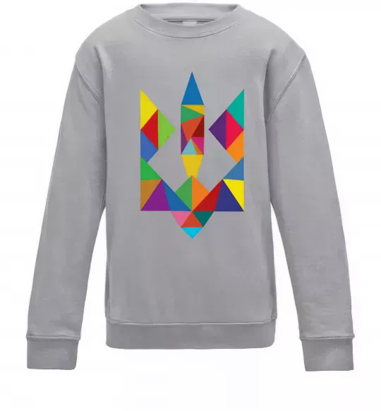 Детский Свитшот Герб - мозаїка Серый меланж фото