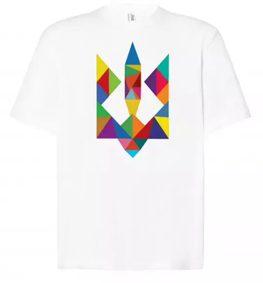 Футболка Оверсайз Герб - мозаїка Белый фото