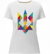 Женская премиум футболка Герб - мозаїка Белый фото