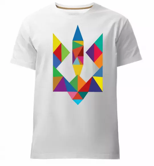 Чоловіча преміум футболка Герб - мозаїка Білий фото
