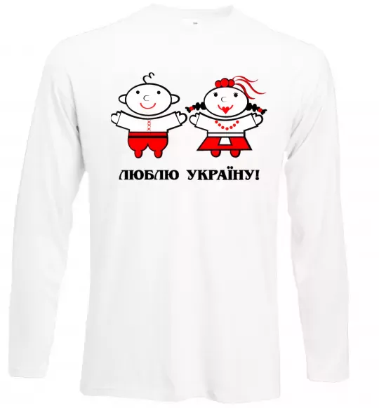 Лонгслив Люблю Україну! Белый фото