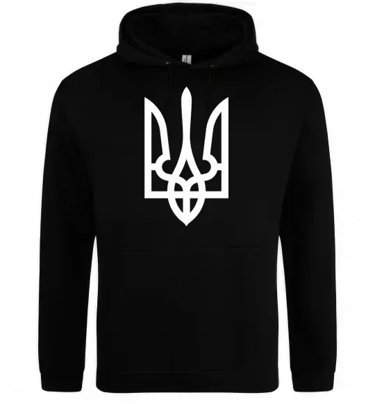 Мужская толстовка (худи) Білий герб Черный фото