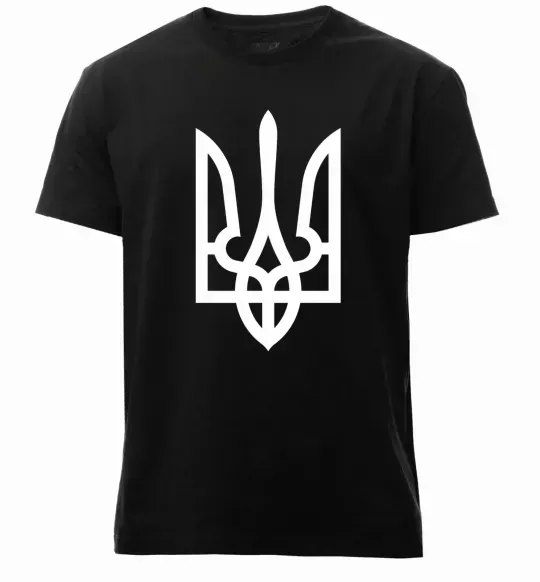 Мужская премиум футболка Білий герб Черный фото