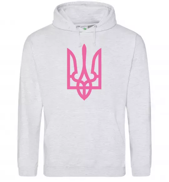 Жіноча толстовка (худі) Герб рожевий Сірий меланж фото