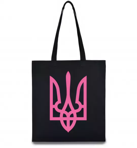 Еко-сумка Герб рожевий Чорний фото
