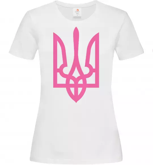 Женская футболка Герб рожевий Белый фото