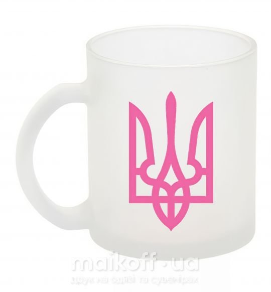 Чашка скляна Герб рожевий Фроузен фото