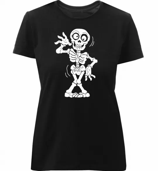 Женская премиум футболка СКЕЛЕТ Черный фото