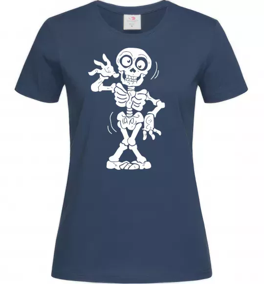 Женская футболка СКЕЛЕТ Темно-синий фото
