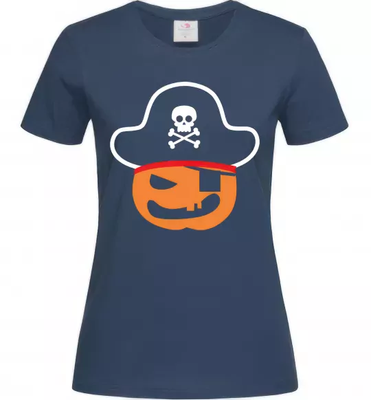 Женская футболка ТЫКВА-ПИРАТ Темно-синий фото