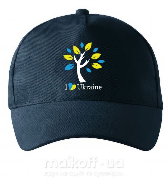 Кепка Україна - дерево Темно-синій фото