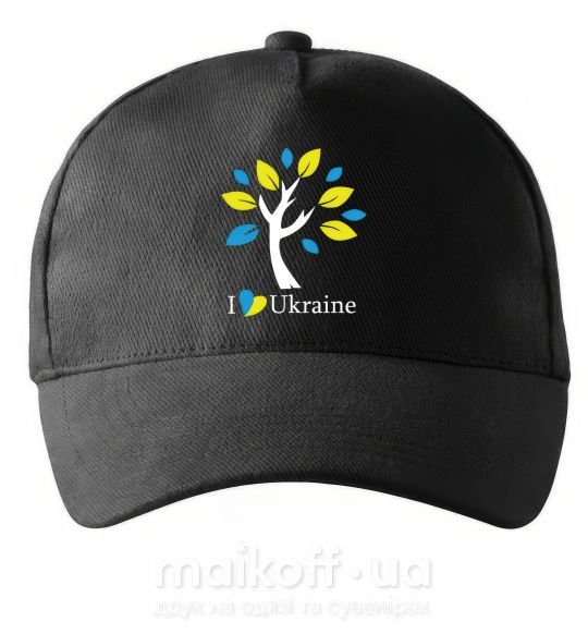 Кепка Україна - дерево Чорний фото