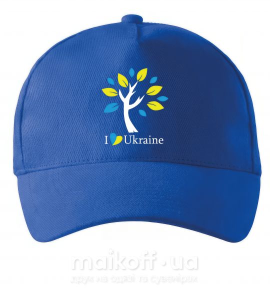 Кепка Україна - дерево Ярко-синий фото