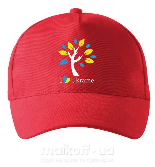 Кепка Україна - дерево Червоний фото