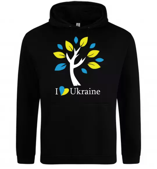 Чоловіча толстовка (худі) Україна - дерево Чорний фото