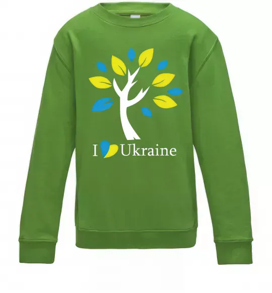 Детский Свитшот Україна - дерево Лаймовый фото