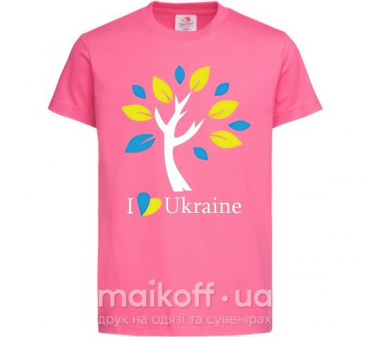 Дитяча футболка Україна - дерево Яскраво-рожевий фото
