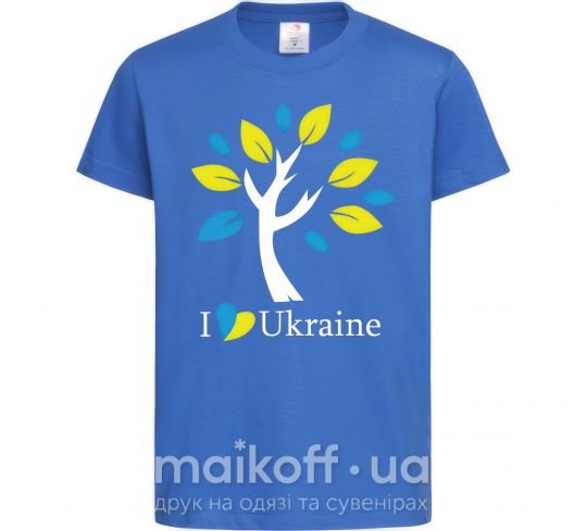 Дитяча футболка Україна - дерево Яскраво-синій фото